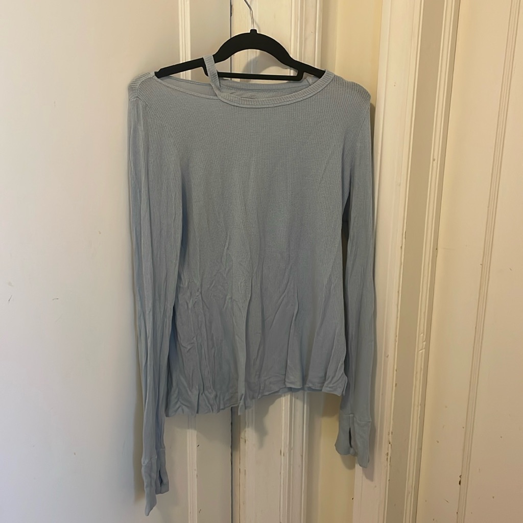 Michael Lauren Light Blue Long Sleeve With Collar Bone Cut Out Size S